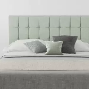 Image of Sinatra Upholstered Headboard, Pure Pastel Cotton, Eau De Nil - Headboard 60cm Size Superking (180x200)