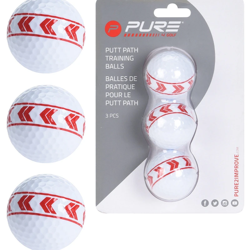 Image of Pure2Improve Align Golf Ball (Set Of 3) White/Red unisex One Size