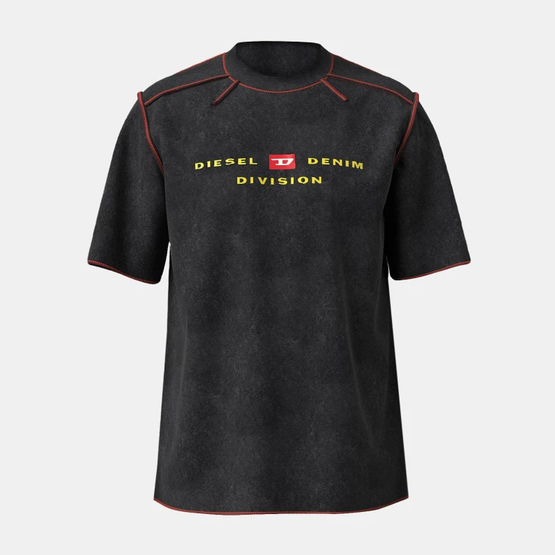 Image of Diesel Mens Erie Mglit T-Shirt Caviar male S