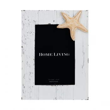 Image of 4" x 6" - HESTIA White Wash Sea Shell Photo Frame