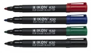 image of Value Flipchart Markers Bullet Tip Assorted (PK4)