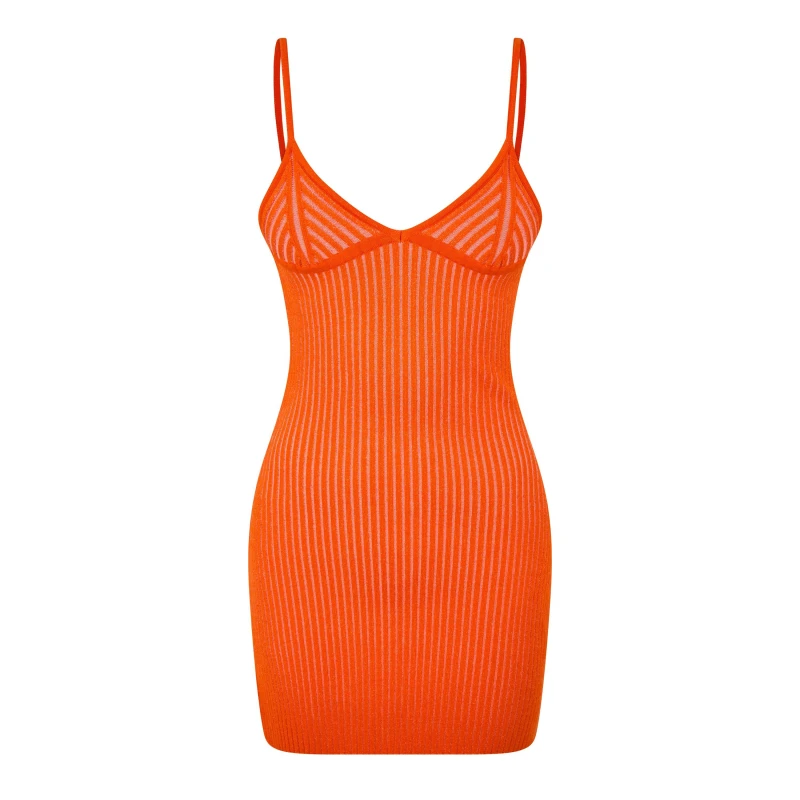 Image of Off White Womens Vanise SL Mini Dress Coral Red female XXS (36)
