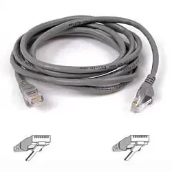 Image of Belkin Cable patch CAT5 RJ45 snagless 1m grey networking cable...