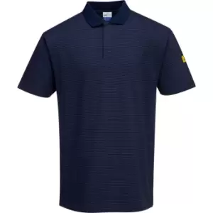 image of Portwest Mens Anti Static ESD Polo Shirt Navy 2XL