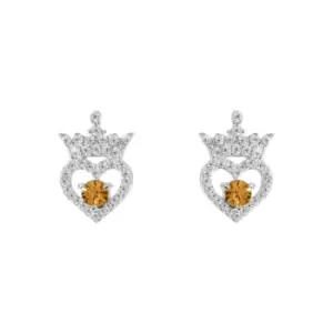 image of Disney Princess Sterling Silver Birthstone Crown Earrings ? November E906315RNOVL