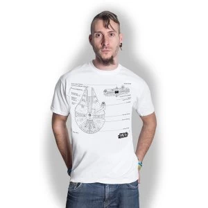 image of Star Wars - Millennium Falcon Unisex X-Large T-Shirt - White