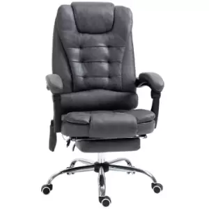 Image of Vinsetto Heated 6 Points Vibration Massage Executive Office Chair Adjustable Swivel Ergonomic High Back Desk Chair Recliner with Footrest Dark Grey