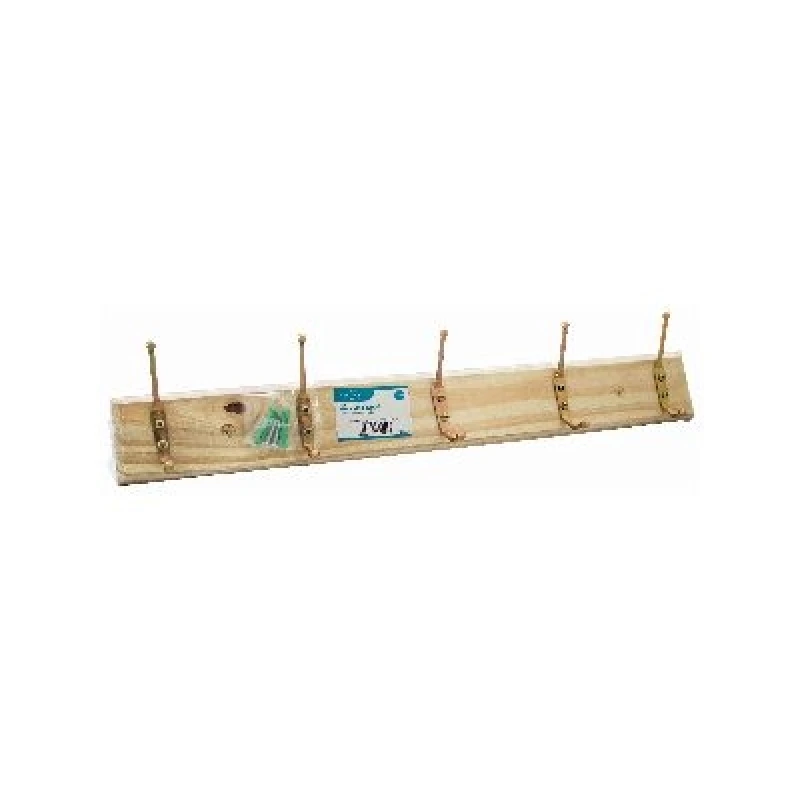 Image of Ashley 5 Hook Hat And Coat Rack - Pine