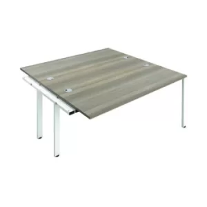 Image of Jemini 2 Person Extension Bench Desk 1400x1600x730mm Grey Oak KF808978
