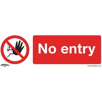 image of SS14P10 Prohibition Safety Sign - No Entry - Rigid Plastic - Pack of 10 - Sealey