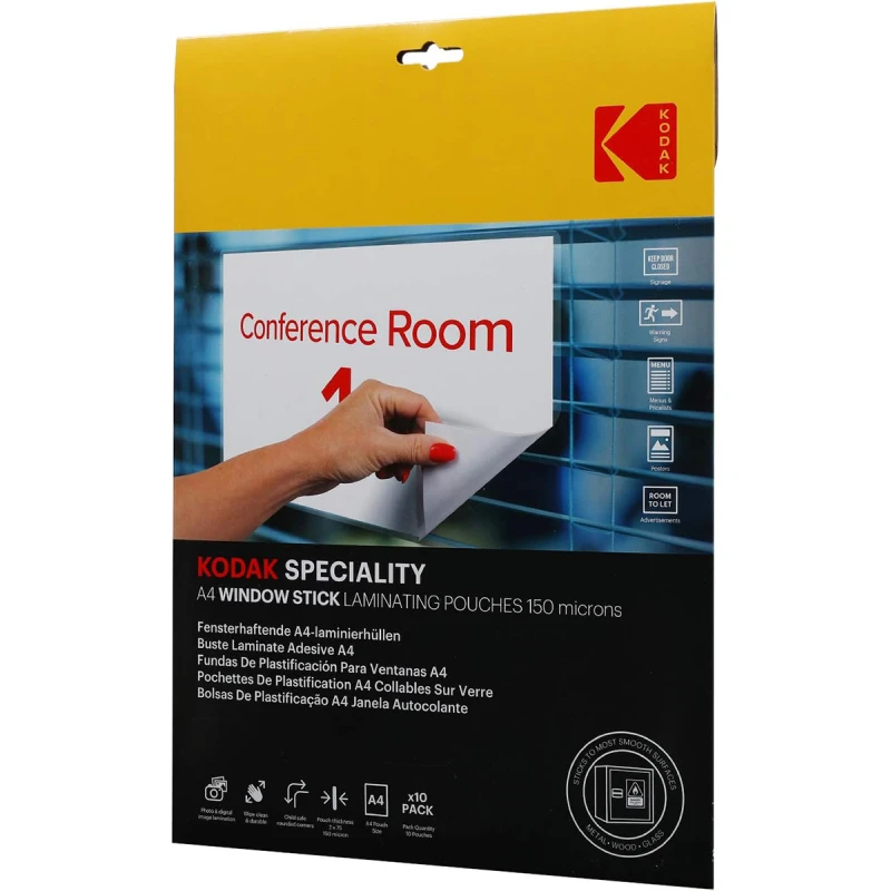 Image of Kodak Speciality A4 Window Stick Laminating Pouches - 150 Micron 10 Pa