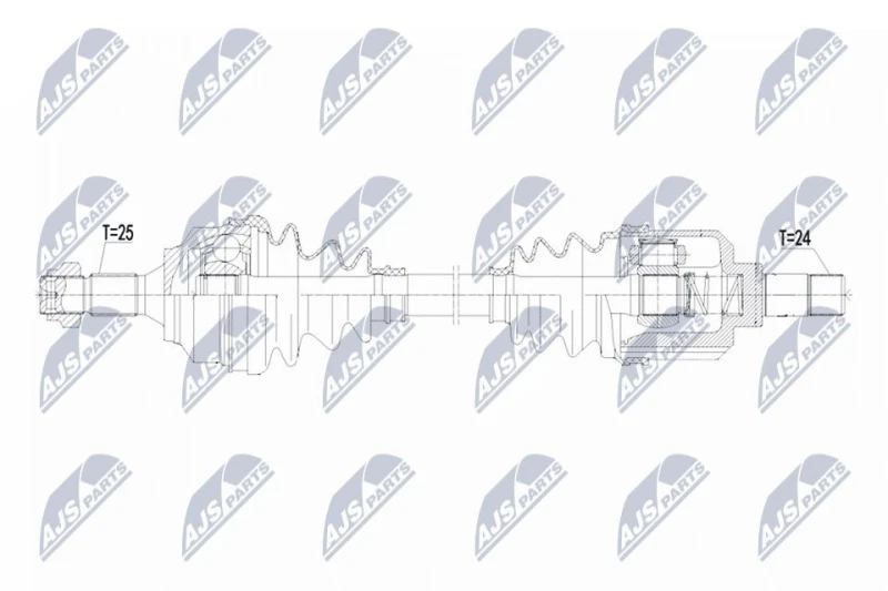 Image of NTY NPW-PE-125 Drive shaft Manual Transmission, Front Axle Left Drive Shaft (13)