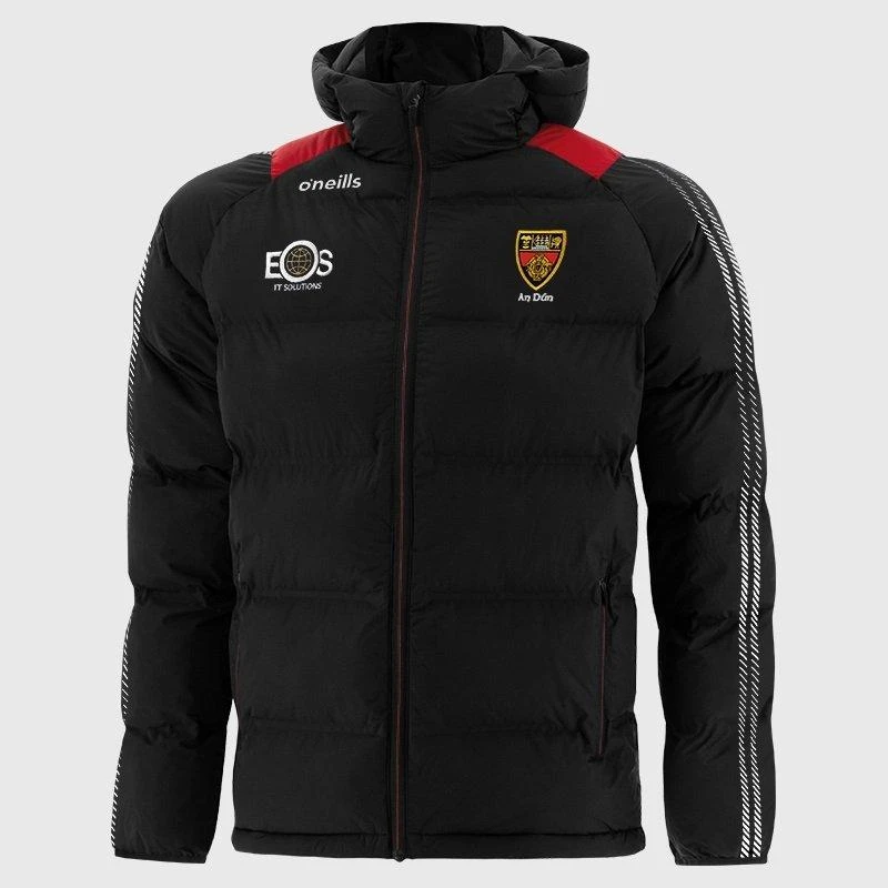 Image of ONeills Kids Down Dynamo Down GAA Quilted Performance Training Jacket Blk/Red/White male 5-6 Years
