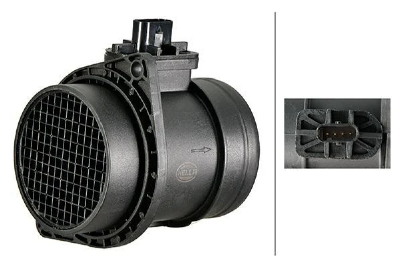 Image of HELLA Mass air flow sensor HELLA 8ET 358 166-491
