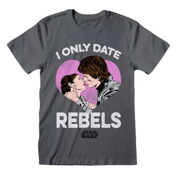Image of Star Wars - Only Date Rebels Unisex Large T-Shirt - Charcoal