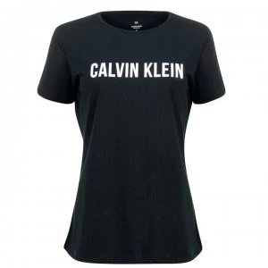 Image of Calvin Klein Performance Calvin Short Sleeve Logo Top - Black Tonal