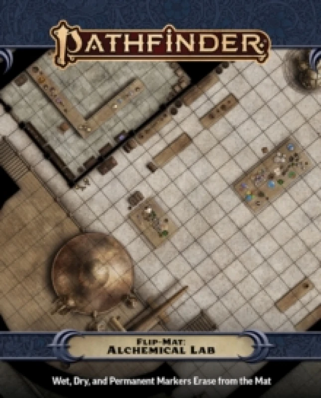 Image of Pathfinder Flip-Mat: Alchemical Lab Sheet map, folded