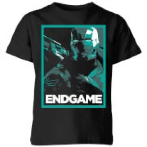 Image of Avengers Endgame War Machine Poster Kids T-Shirt - Black - 11-12 Years