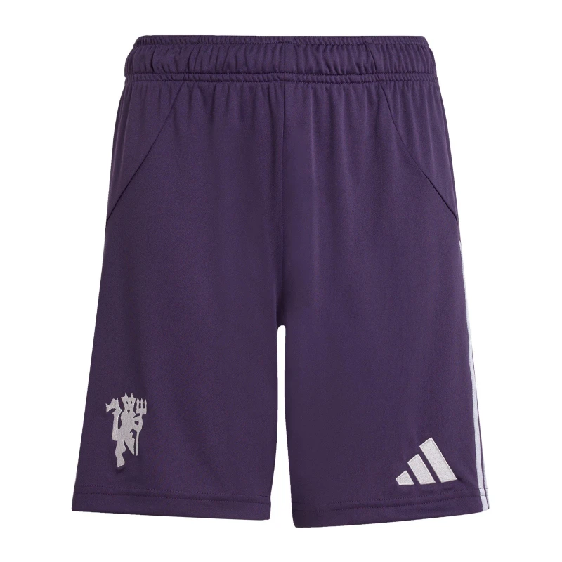 Image of adidas Manchester United Away Shorts 2025 2026 Juniors Domestic Replica Shorts 7-8 Years Red 37473208175