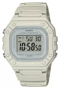 Image of Casio W-218HC-8AVEF Collection Cream Resin Strap Digital Watch
