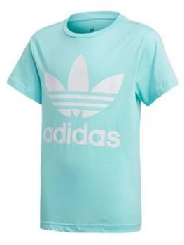Image of Boys, adidas Originals Childrens Trefoil Tee - Blue White, Size 11-12 Years