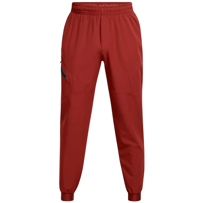 Image of Under Armour Mens Unstoppable Closed Hem Woven Joggers Orange male XS