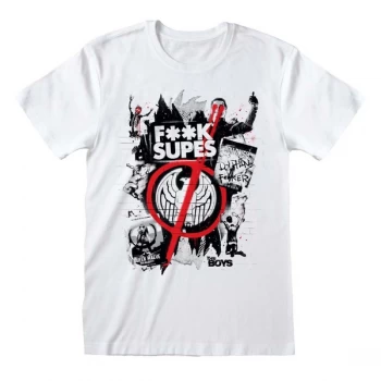 Image of Boys - F**k Supes Unisex Large T-Shirt - White