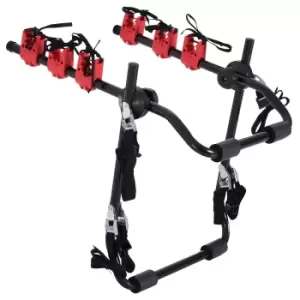 image of HOMCOM Foldable 3 Bike Carrier Rack - Black & Red