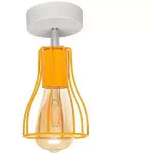 image of Netlighting Tube Semi Flush Light Whte, Yellow 10cm