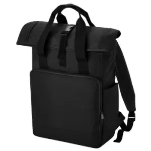 image of Bagbase Roll Top Twin Handle Laptop Bag (One Size) (Black)