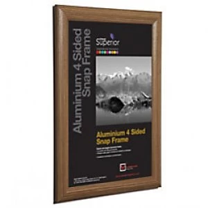 Image of Stewart Superior Wall Mountable Snap Frame A1 650 x 12 x 900 mm Dark Wood Finish