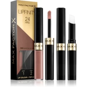 image of Max Factor Lipfinity Lip Colour Long-Lasting Lipstick With Balm Shade 350 Essential Brown