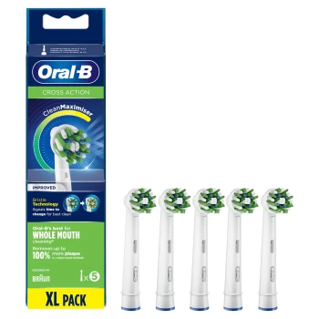 image of Oral B Cross Action CleanMaximiser Brush Heads Toothbrush 5Pcs