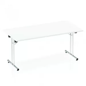 Image of Sonix Rectangular Chrome Leg Folding Meeting Table 1600x800mm White