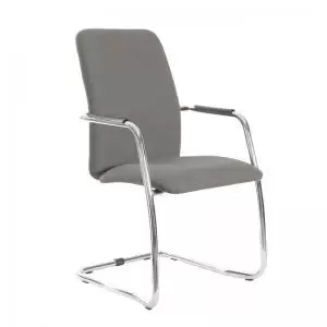 image of Tuba chrome cantilever frame conference chair with fully upholstered