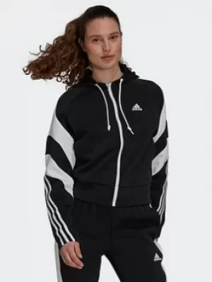Image of adidas Sportswear Colorblock Full-zip Jacket, Black, Size L, Women