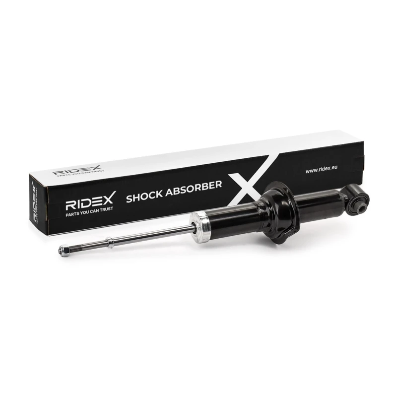 Image of RIDEX 854S18548 Shock absorber Rear Axle, Gas Pressure, Twin-Tube, Spring-bearing Damper, Top pin Shock Absorber (854)