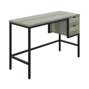Image of Jemini Soho Computer Desk with 2 Drawers 1200x480x770mm Grey Oak/Black KF90925