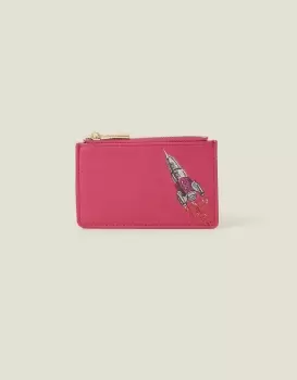 Image of Accessorize Womens Embroidered Rocket Card Holder