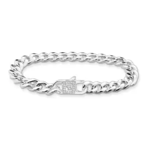 Image of THOMAS SABO Silver Zirconia Curb Chain Bracelet