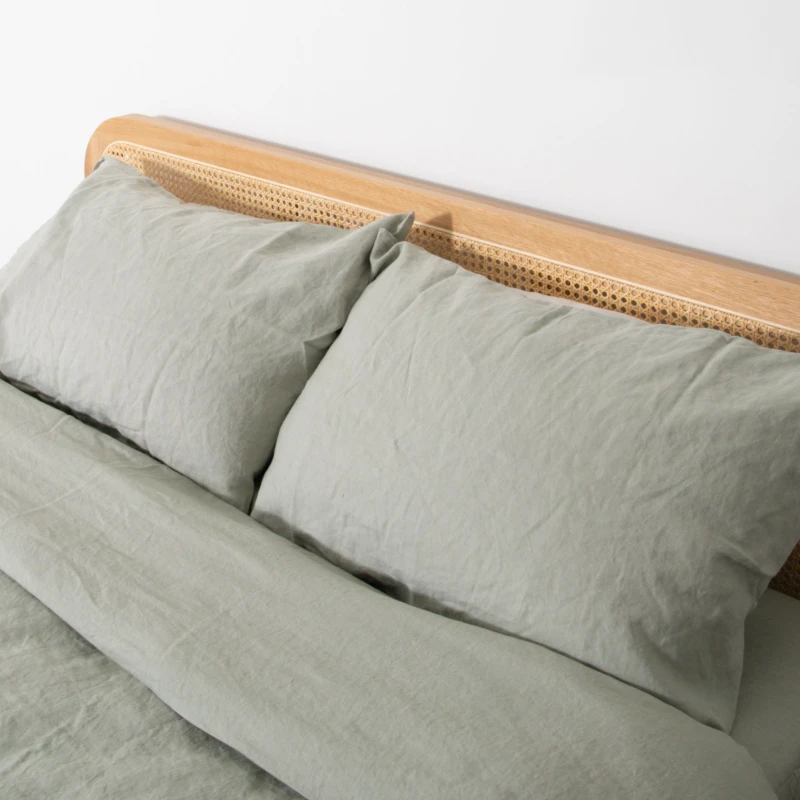 Image of Native Natural Stone Pair Of 100% Linen Pillowcases Stone Unisex