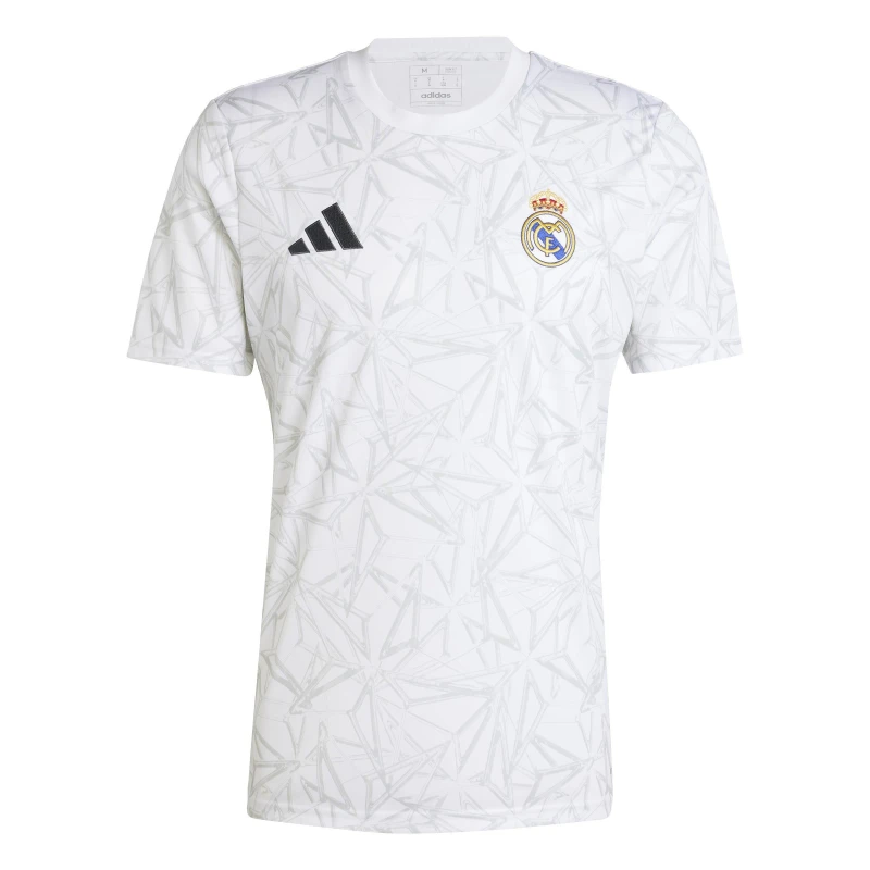 Image of adidas Real Madrid Pre Match Shirt 2024 2025 Adults White male XS