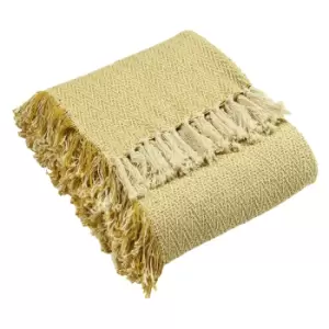 Image of Jasper Herringbone Throw Ochre