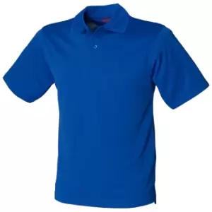 image of Henbury Mens CoolplusA Pique Polo Shirt (XS) (Royal)