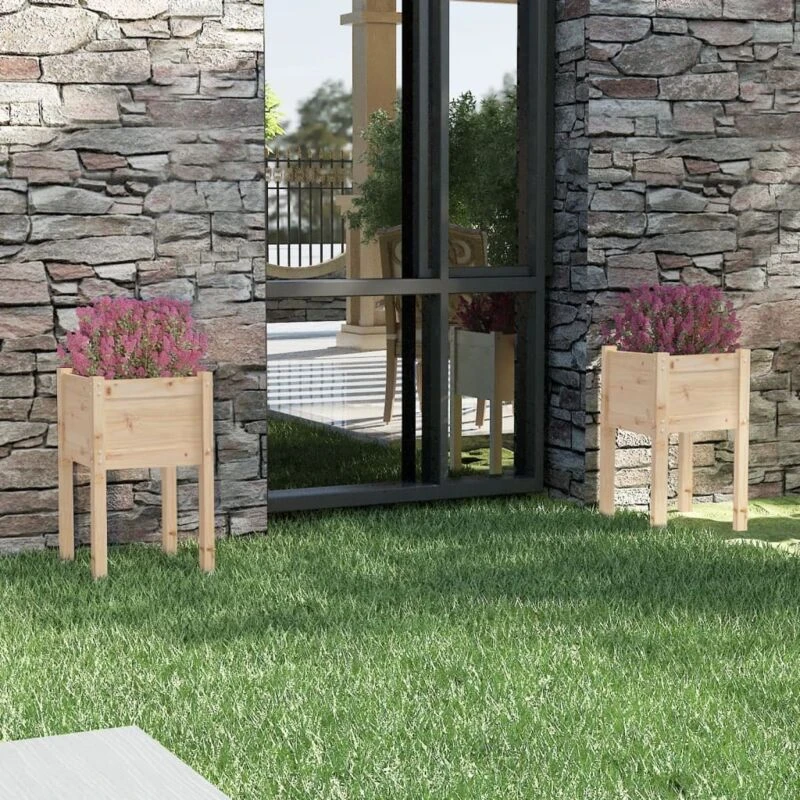Image of VIDAXL Garden Planters 2 pcs 40x40x70cm Solid Pinewood Vidaxl 8720286815212