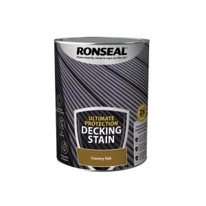 image of Ronseal Ultimate Protection Decking Stain Country Oak 5 litre