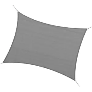 Image of Outsunny 4 X 3M Sun Shade Sail Rectangle Canopy Uv Protection - Charcoal Grey