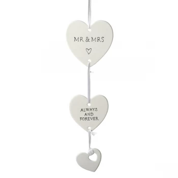 Image of Mr&Mrs Hanging Ceramic Decoration By Heaven Sends