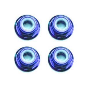Image of Fastrax M3 Blue Flanged Locknuts 4Pcs