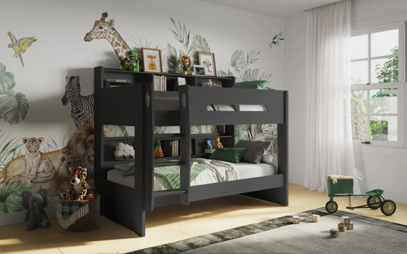 Image of Flair Interstellar Bunk Bed in Grey Size: Single Grey Unisex Single